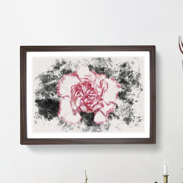 Pink Carnation Flower - Picture Frame Painting Print East Urban Home Size: 62cm H x 87cm W x 2cm D, Frame Option: Walnut Framed on Productcaster.