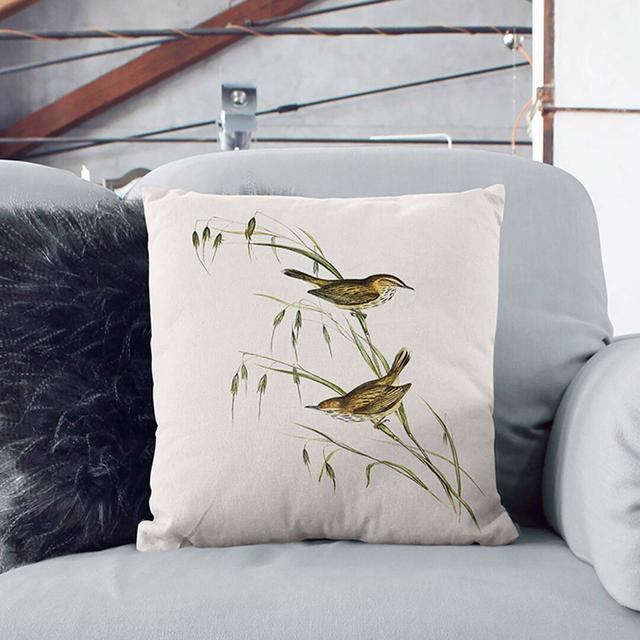 Field Reed Lark by Elizabeth Gould Cushion with Filling East Urban Home Size: 55cm H x 55cm W x 20cm D, Backing Colour: Black on Productcaster.