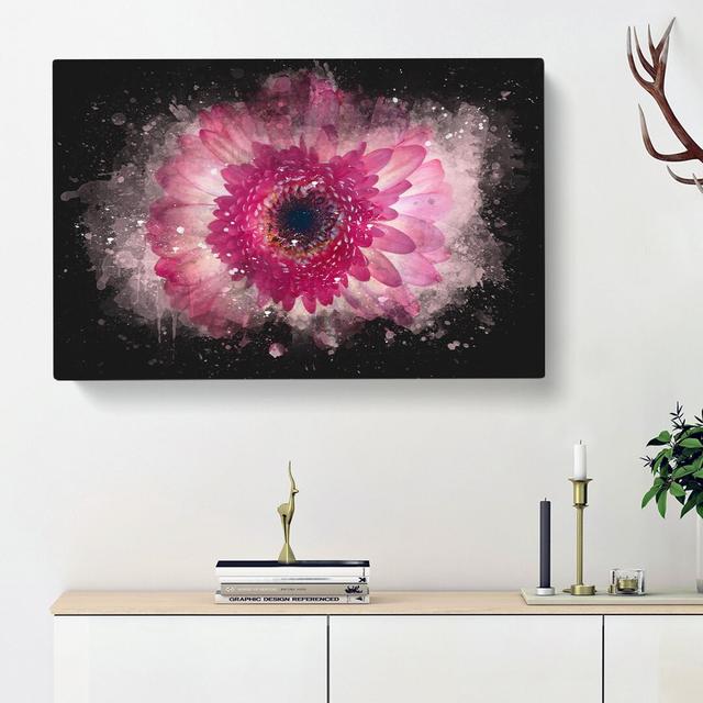 Layers Of A Pink Gerbera - Wrapped Canvas Painting East Urban Home Size: 60cm H x 91cm W x 4cm D on Productcaster.