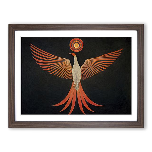 Sparkling Phoenix Bird Abstract - Picture Frame Graphic Art 17 Stories Size: 25cm H x 34cm W x 2cm D, Frame Colour: Walnut on Productcaster.