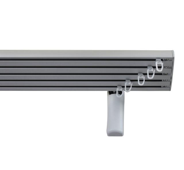 5 linear panel curtain rails, including gliders Symple Stuff Finish: Natural aluminum, Size: 7.5cm H x 370cm W x 8.6cm D on Productcaster.