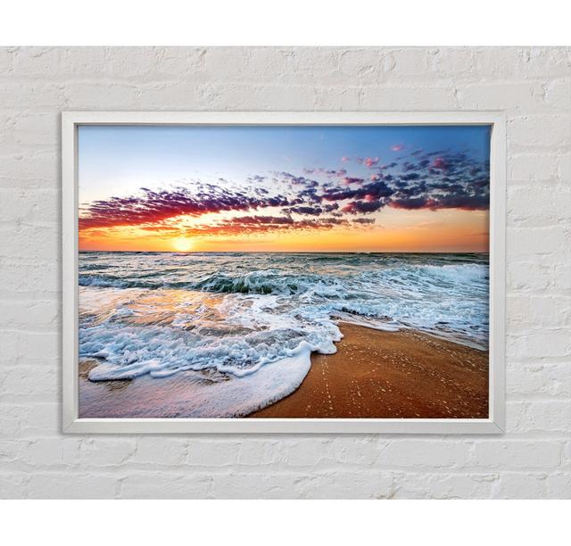 Ocean Sunset Swell Framed Print Highland Dunes Size: 84.1cm H x 118.9cm W x 3.3cm D on Productcaster.