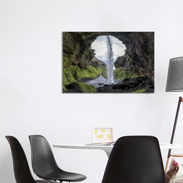 Hidden Waterfall by Bragi Kort - Wrapped Canvas Gallery-Wrapped Canvas Giclée Alpen Home Size: 66.04cm H x 101.6cm W x 1.91cm D on Productcaster.