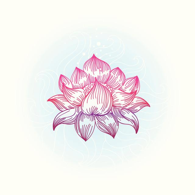 Lotus In Hand-Drawn Style Marlow Home Co. Size: 122cm H x 122cm W on Productcaster.