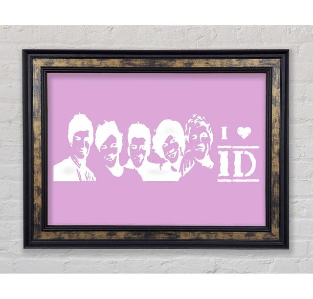 Music Quote I Love 1 Direction Chocolate - Single Picture Frame Art Prints Bright Star Size: 100cm H x 141.4cm W x 8cm D, Colour: Pink on Productcaster.