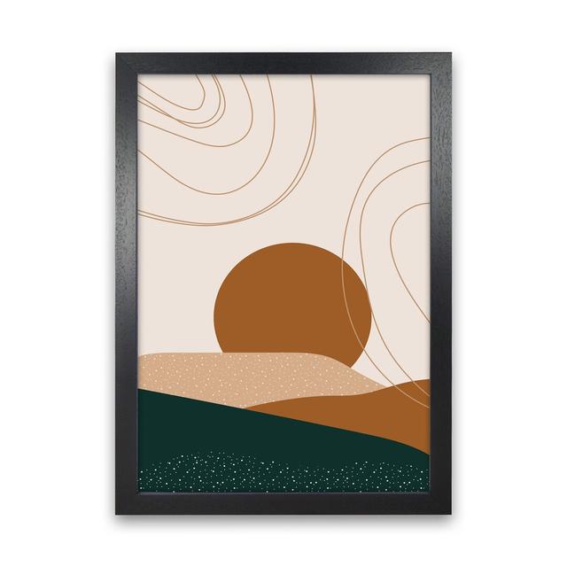 Abstract Landscape - Graphic Art Print on Paper 17 Stories Frame Option: Black Framed, Size: 46cm H x 34cm W x 3cm D on Productcaster.