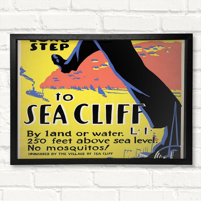 Sea Cliff - Closed Corner Frame Art Prints on Wood Latitude Run Size: 42cm H x 59.7cm W on Productcaster.