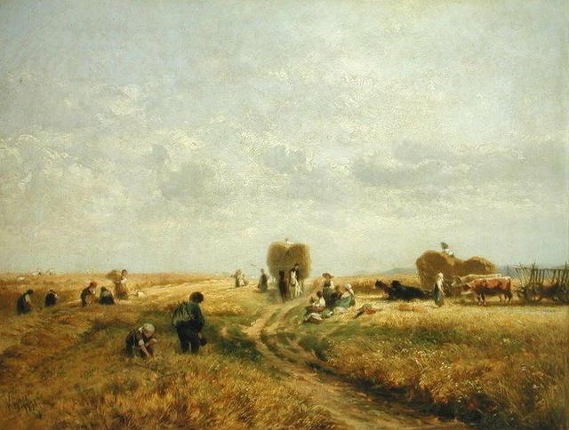 Harvest Time, 1871 by Albert Kappis Art Print on Canvas East Urban Home Size: 75.7cm H x 100cm W x 3.8cm D on Productcaster.