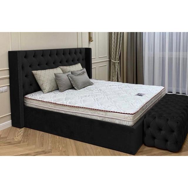 Queenstyle Upholstered Ottman Storage Bed Frame Britainsleep Colour: Black, Size: Double (4'6) on Productcaster.