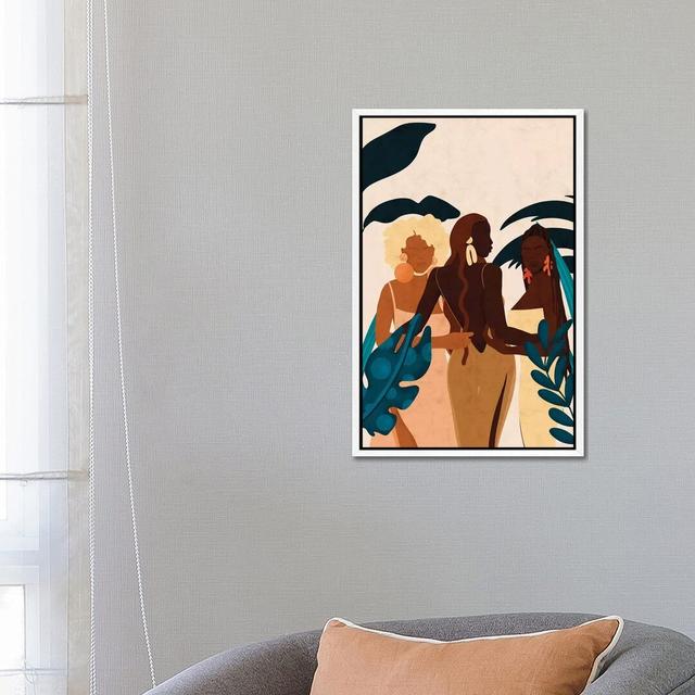 Sisters by Reyna Noriega - Print on Canvas 17 Stories Frame Option: White Framed, Size: 66.04cm H x 45.72cm W x 3.81cm D on Productcaster.