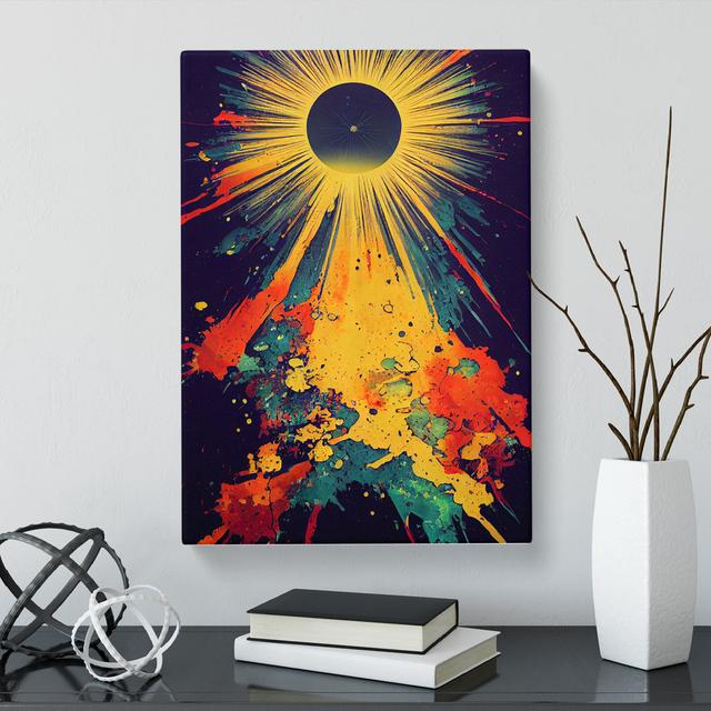 Ottis Sun Paint Splatter Vol.2 - Wrapped Canvas Print George Oliver Size: 50cm H x 35cm W on Productcaster.