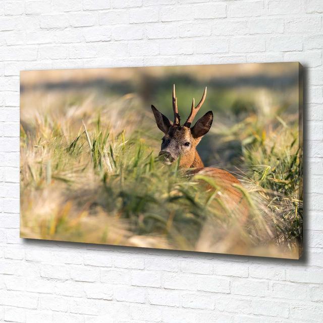 Deer in the Field - Unframed Art Prints on Canvas Union Rustic on Productcaster.