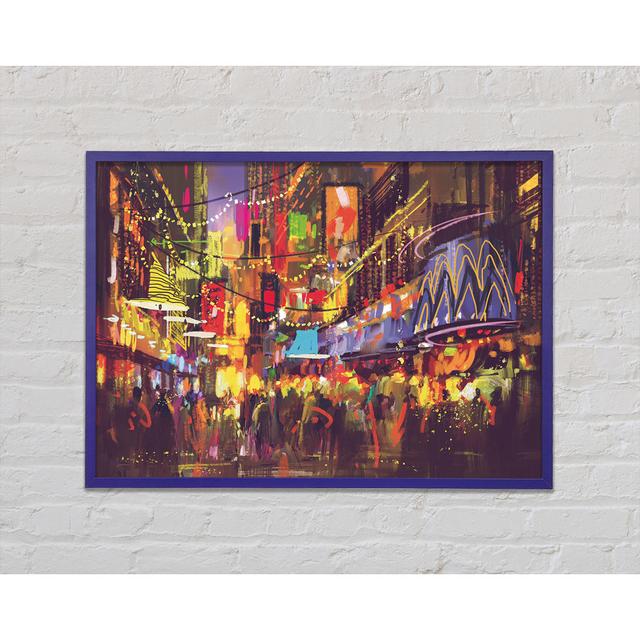 Busy Shops At Night - Print Ophelia & Co. Size: 21cm H x 29.7cm W x 2cm D on Productcaster.