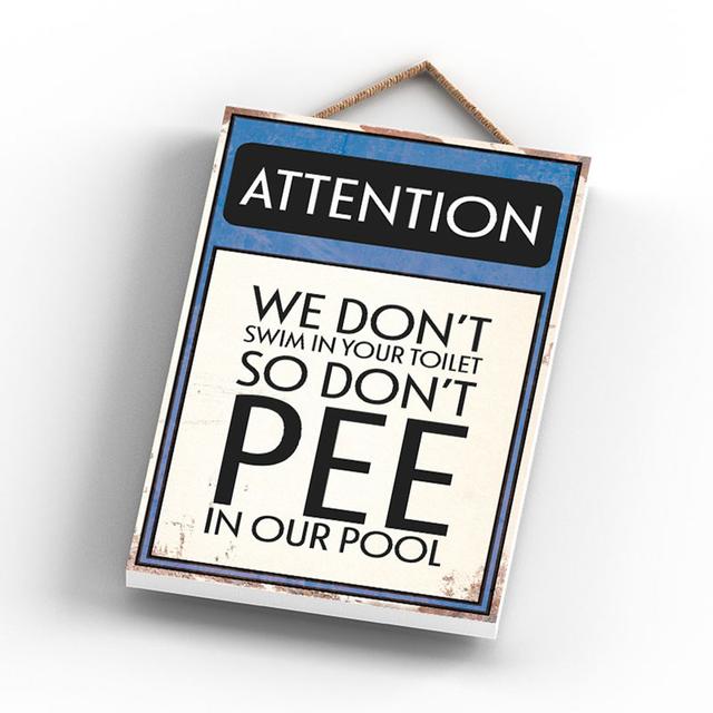 ATTENTION DON't PEE POOL 185X120 Happy Larry on Productcaster.