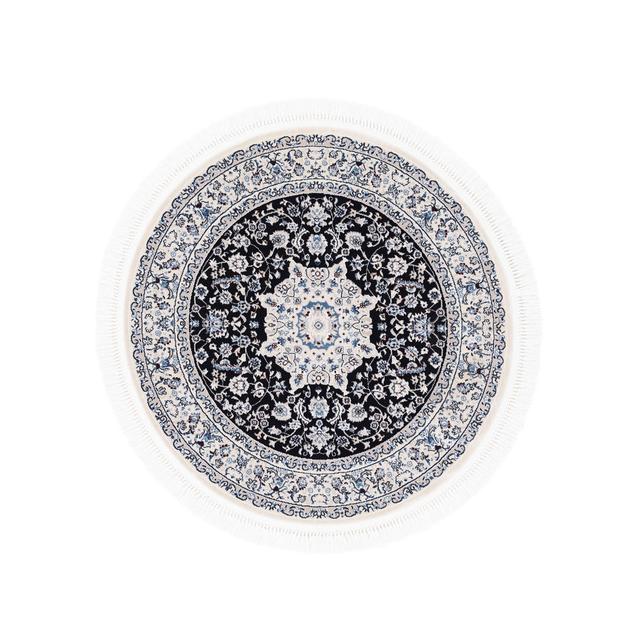 Nain Diane Cotton Blue Rug Carpetfine Rug Size: Round 200cm on Productcaster.