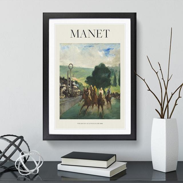 The Races at Longchamp by Edouard Manet - Picture Frame Painting East Urban Home Size: 65cm H x 48cm W x 2cm D, Frame Option: Black Framed on Productcaster.