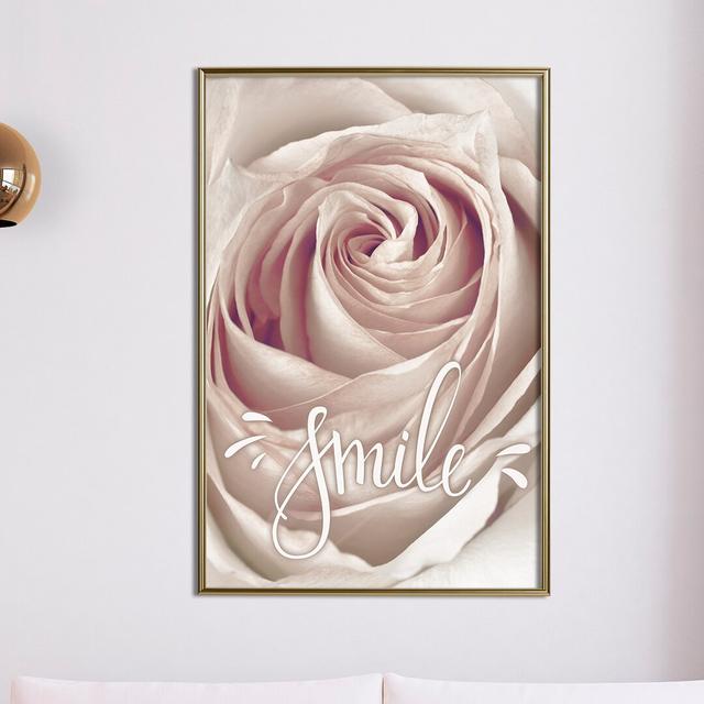 Rose with a Message - Picture Frame Graphic Art Print on Paper ModernMoments Größe: 60 cm H x 40 cm B x 1,5 cm T, Rahmenauswahl: Goldener Rahmen on Productcaster.