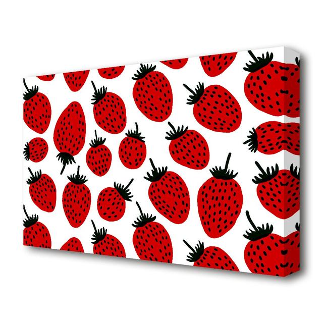 Raspberries - Wrapped Canvas Graphic Art Print East Urban Home Size: 35.6 cm H x 50.8 cm W on Productcaster.