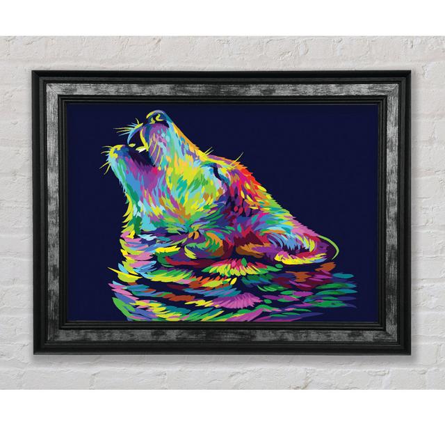 Howling Wolf In Colour - Single Picture Frame Art Prints Bright Star Size: 59.7cm H x 84.1cm W x 8cm D on Productcaster.