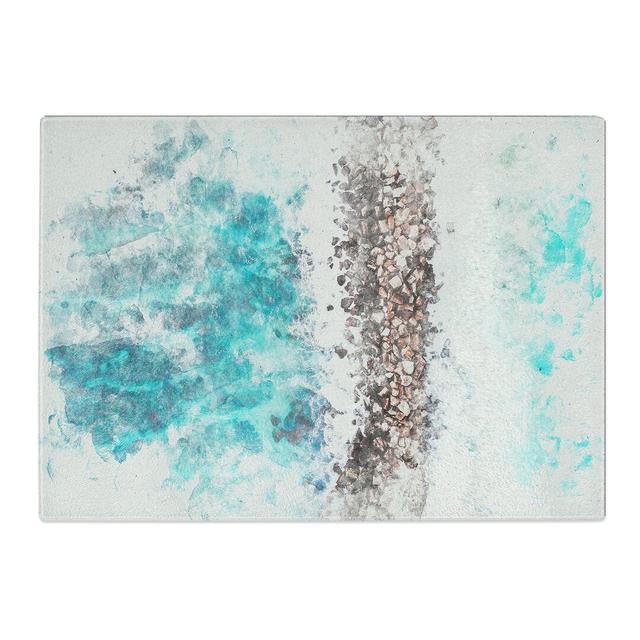 Tempered Glass Beach Road Across the Ocean Chopping Board East Urban Home Size: 28.5 cm x 39 cm on Productcaster.