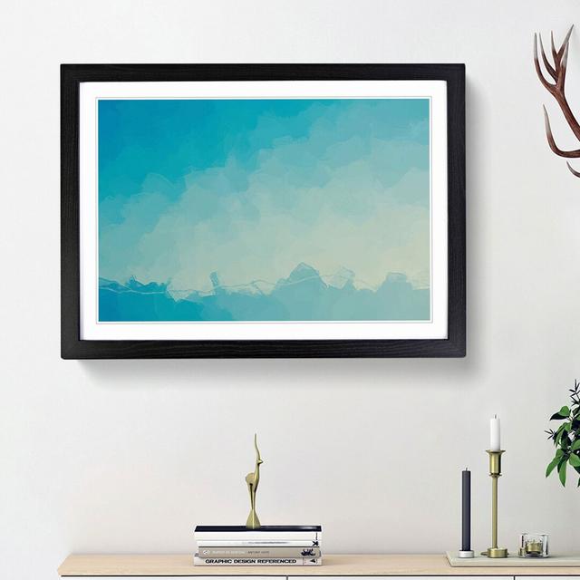 Mountains of Blue in Abstract - Picture Frame Graphic Art Print East Urban Home Size: 27cm H x 36cm W x 2cm D, Frame Option: Black Framed on Productcaster.