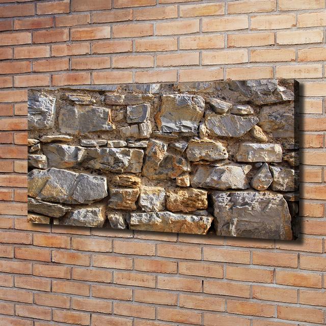 A Stone Wall - Wrapped Canvas Art Prints Union Rustic on Productcaster.