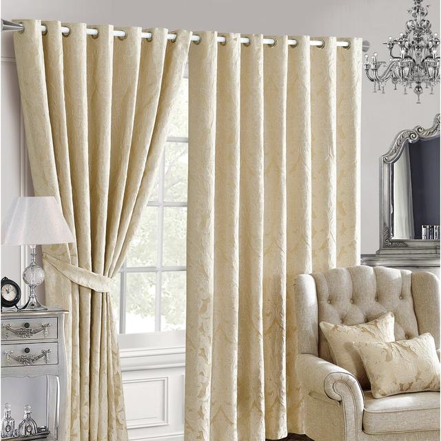 Bohannan Eyelet Blackout Thermal Curtains (Set of 2) Mercer41 Panel Size: 228.6 W x 137.16 D cm, Colour: Beige on Productcaster.