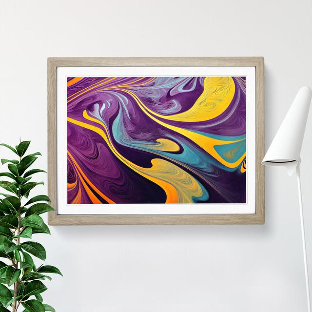 Marble Abstract Vol.1 - Picture Frame Graphic Art Metro Lane Size: 46cm H x 64cm W x 2cm D, Frame Colour: Oak on Productcaster.