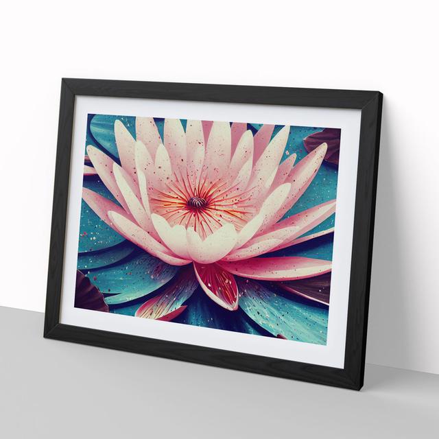 Water Lily Flower Splash Vol.2 - Picture Frame Graphic Art Marlow Home Co. Format: Black, Size: 25cm H x 34cm W on Productcaster.