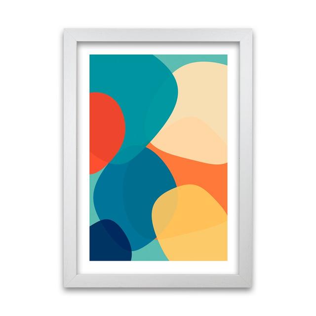 Abstract Multicolour Design Original - Print Norden Home Size: 42cm H x 30cm W x 3cm D, Frame Option: White Frame on Productcaster.