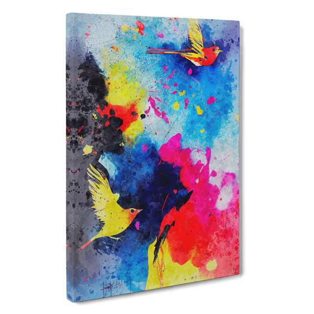 Bird Splash No.3 - Wrapped Canvas Graphic Art ClassicLiving Size: 50cm H x 35cm W x 3cm D on Productcaster.