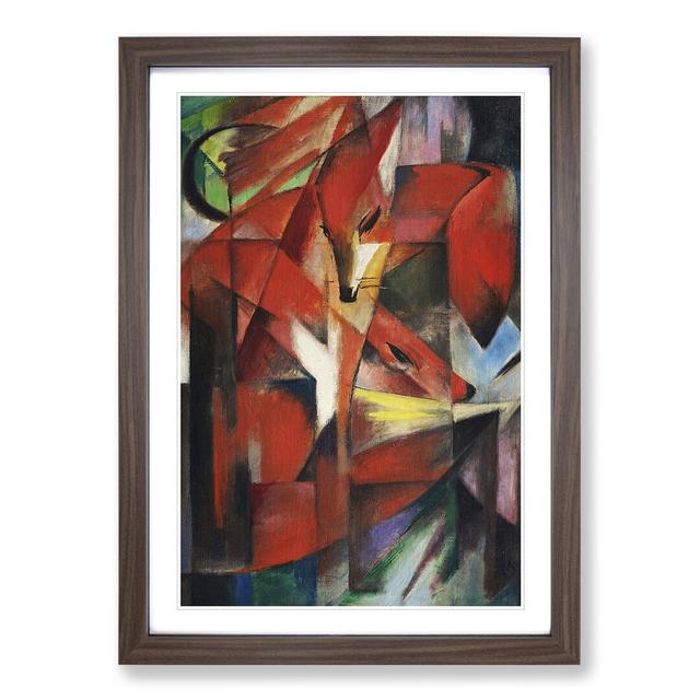 The Foxes Vol.1 by Franz Marc - Picture Frame Painting on MDF East Urban Home Frame Option: Walnut, Size: 65cm H x 48cm W x 2cm D on Productcaster.