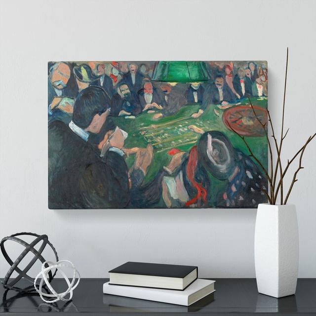 At the Roulette Table by Edvard Munch - Wrapped Canvas Painting East Urban Home Size: 40cm H x 60cm W x 3cm D on Productcaster.