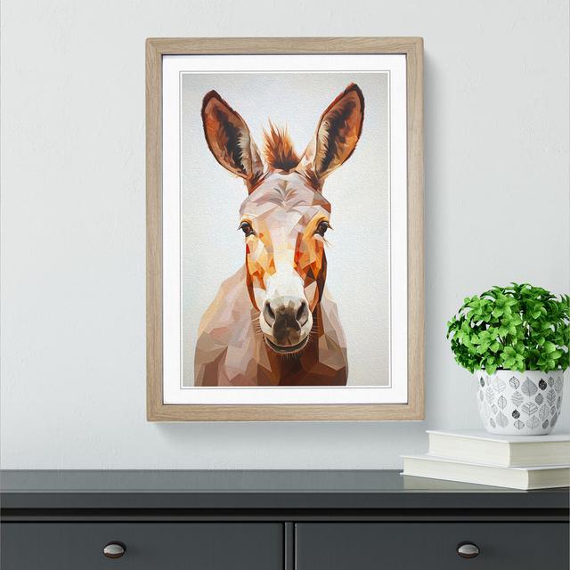 Donkey Geometric - Single Picture Frame Art Prints on Wood Brambly Cottage Format: Oak, Size: 34cm H x 25cm W x 2cm D on Productcaster.