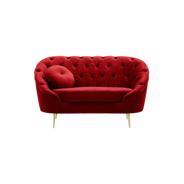 Zweiersofa Burrell Etta Avenue Größe: 86 cm H x 152 cm B x 95 cm T, Stoff: Roter Samt on Productcaster.