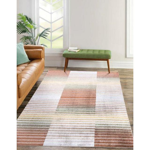 Bellavance Striped Machine Woven Brown/Beige Area Rug Brambly Cottage Rug Size: Rectangle 120cm x 170cm on Productcaster.