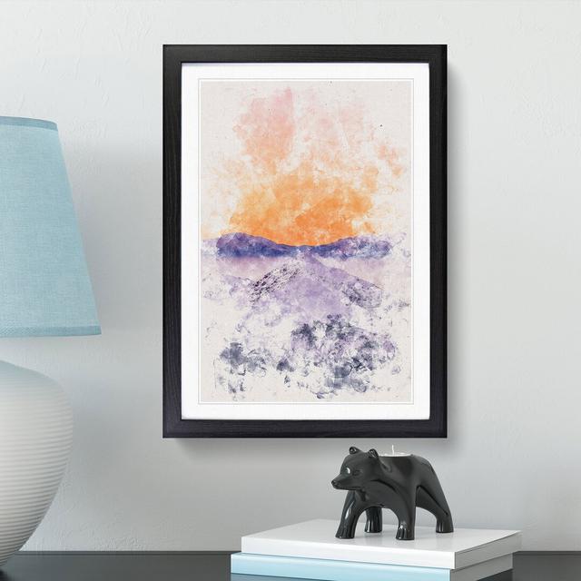 Peach Sky over the Mountain - Picture Frame Painting Print East Urban Home Frame Option: Black Framed, Size: 33cm H x 24cm W x 2cm D on Productcaster.