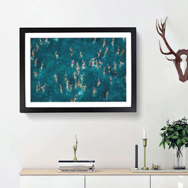 Swimmers Swimming - Picture Frame Painting Print on MDF East Urban Home Size: 24cm H x 33cm W x 2cm D, Frame Option: Black Framed on Productcaster.