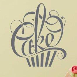 Writing In Form Of A Cake Wall Sticker 17 Stories Colour: Grey, Size: Medium on Productcaster.