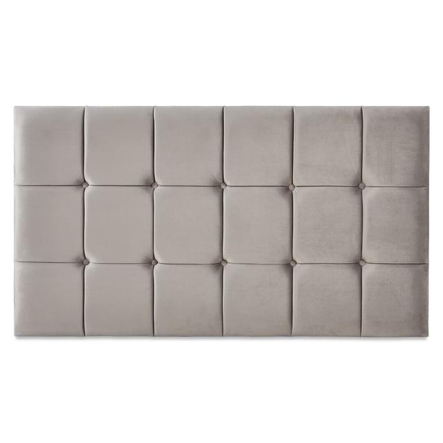 Brickey Upholstered Headboard Marlow Home Co. Size: Kingsize (5'), Colour: Silver on Productcaster.