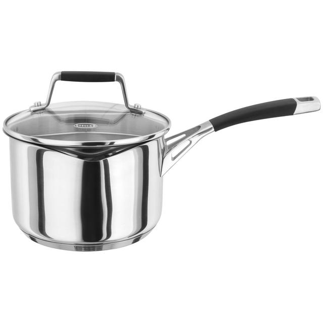 Stellar Induction Stainless Steel 20Cm Saucepan With Glass Strainer Lid, 2.75L Stellar Size: 2.50 L on Productcaster.