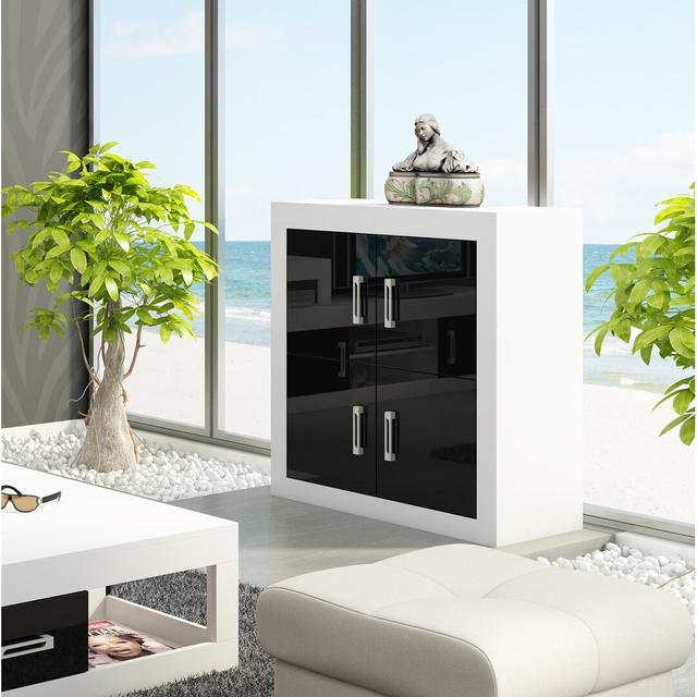 Friend Highboard Latitude Run Colour (Body/Front): White/Black Gloss on Productcaster.