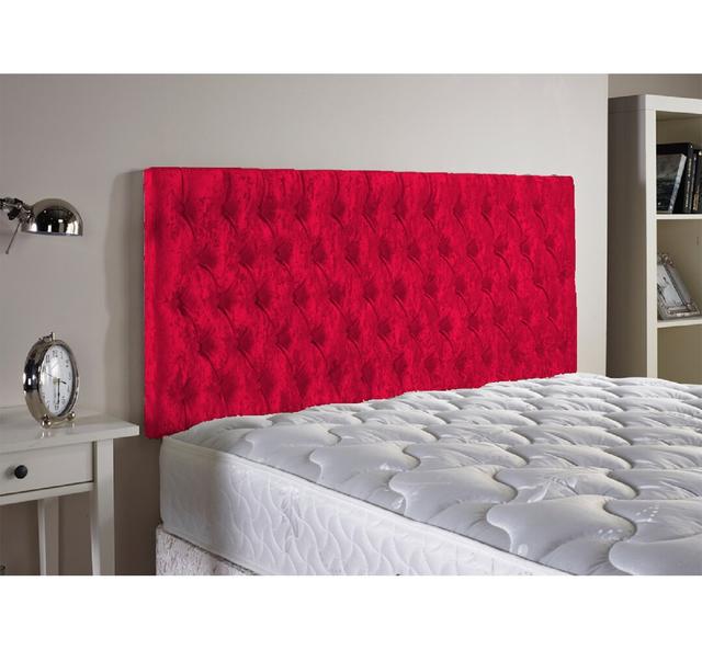 Shaw Upholstered Headboard Rosdorf Park Colour: Red, Size: Small Double (4') on Productcaster.