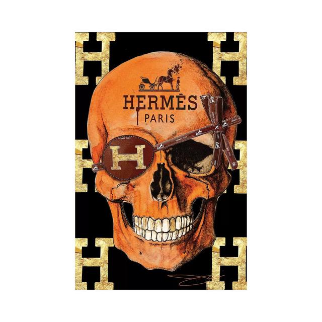 Leinwandbild Hermes Skull Happy Larry Format: Leinwandbild, Größe: 45,72 cm H x 30,48 cm B x 1,91 cm T on Productcaster.