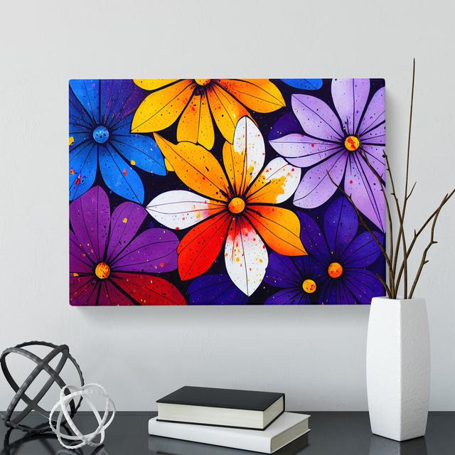 Wonderful Flower Splash Abstract - Wrapped Canvas Graphic Art Marlow Home Co. Size: 40cm H x 60cm W x 3cm D on Productcaster.