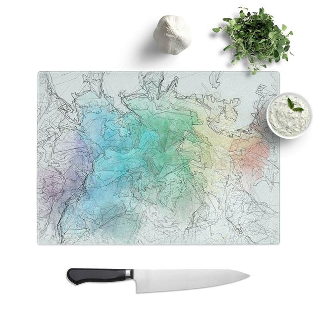 Glass Gentle Rainbow Wonders in Abstract Chopping Board East Urban Home Size: 28.5 cm W x 20 cm L on Productcaster.