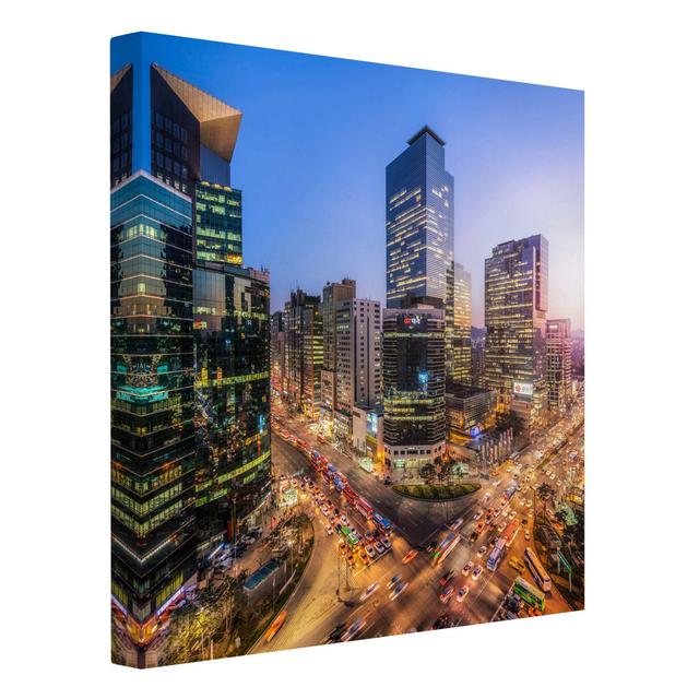 City Lights By Gangnam - Wrapped Canvas Graphic Art Ebern Designs Format: 260g/m² canvas, Size: 70cm H x 70cm W on Productcaster.