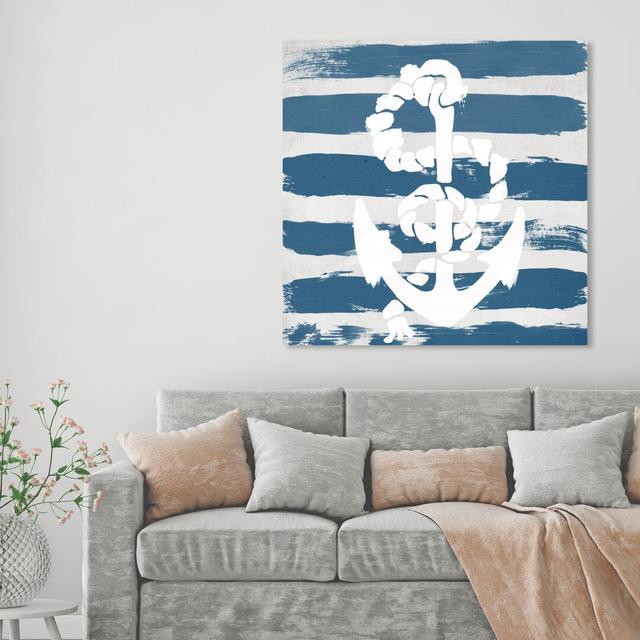 'Anchored To The Ocean Blue' Graphic Art on Wrapped Canvas East Urban Home Size: 76.2 cm H x 76.2 cm W on Productcaster.