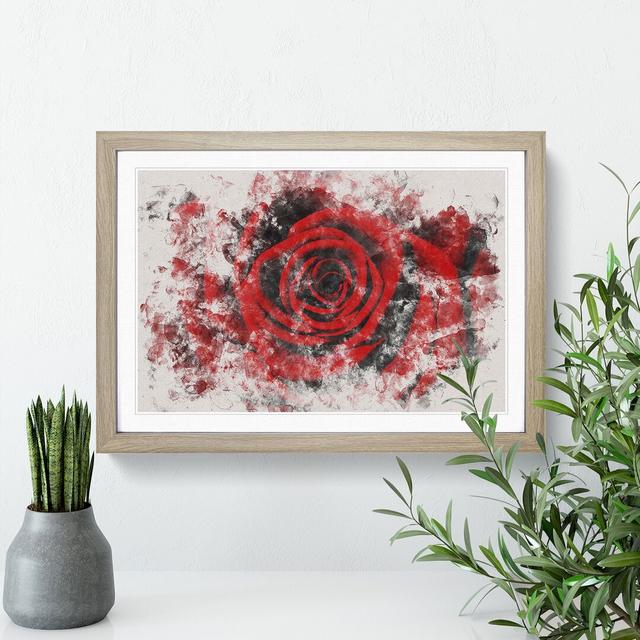 Red Rose Flower Vol.5 - Picture Frame Painting East Urban Home Size: 65cm H x 90cm W x 2cm D, Frame Option: Oak Framed on Productcaster.