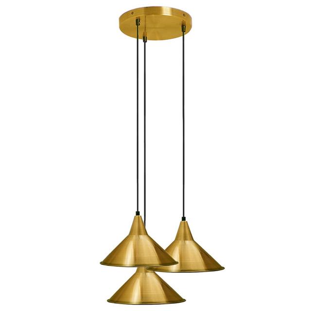 Rosenthal 3-Light Cluster Cone Pendant Longshore Tides Finish: Yellow Brass on Productcaster.